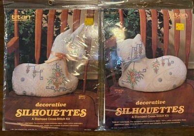 NUEVO Kits de punto de cruz estampados Titan Needlecraft GATO SENTADO y UNICORNIO NIP, NOS Foto 1 de 4