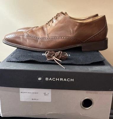 Zapatos de vestir Bachrach Belmont punta de ala con cordones talla 13D marrón tostado $168 Foto 1 de 4