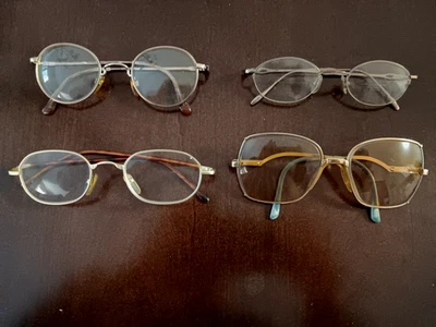 Lote de 4 anteojos antiguos con borde de alambre tintados y transparentes Foto 1 de 4