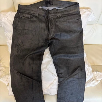 DIESEL BLACK GOLD Black Leather Denim 30 Size - Image 1 of 4