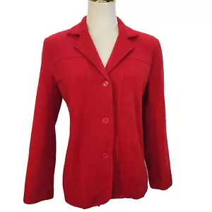 Vintage Stephanie Andrew’s Wollblazer einreihig rot Übergröße 4 - Bild 1 von 10