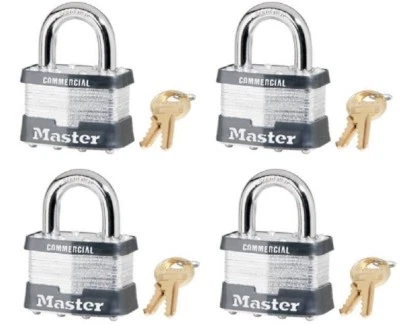 (4) Master Lock 5KA-A214 2" Keyed Alike Laminated Padlocks - Image 1 of 4