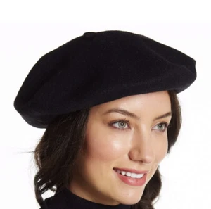 Nordstrom Rack Black Classic Felt Wool Beret - Picture 1 of 4
