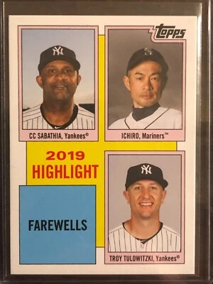 2020 Topps Throwback Thursday TBT #16 Sabathia Troy Tulo Yankees Ichiro Mariners - Image 1 of 2