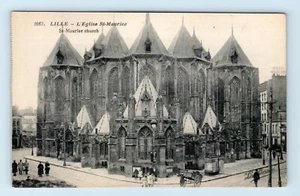 POSTCARD Lille st-maurice st- Mauirice Church Historical Landmark Lille France - Picture 1 of 2