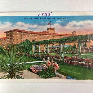 California Postcard Early 1900s Los Angeles Ambassador Hotel Flowers - Picture 1 of 5