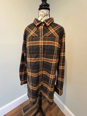 Duluth Folklore Flannel Button Long Sleeve Plaid Women's Size XXL NWT Pockets - Image 1 of 4
