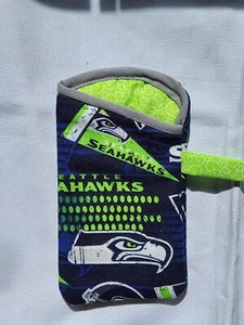 Quilted Handmade Seahawk Cell Phone Sleeve 3 1/2” X 6 1/2” - Picture 1 of 2