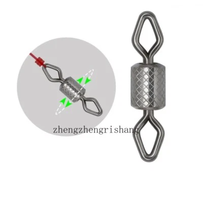  100PCS Fishing Swivels rhomboid Rolling Swivel Fishing Line Connector 12#-2/0# - Image 1 of 4