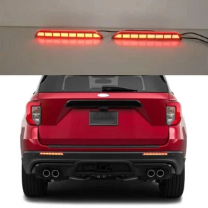 2PCS LED Rear Bumper Light Rear Fog Lamp Brake Signal For Ford Explorer 2023 - Picture 1 of 7