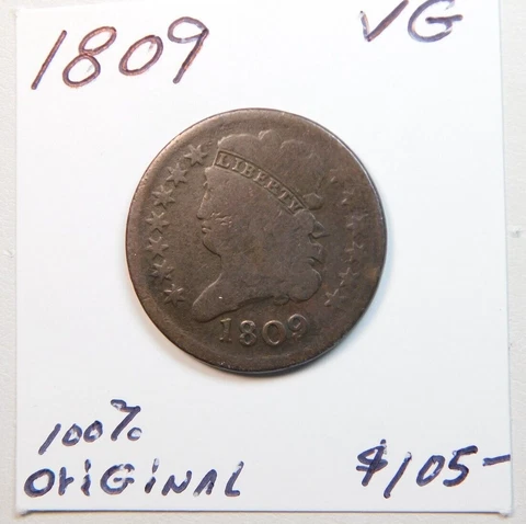 1809 100% ORIGINAL! V. GOOD HALF CENT CHOCOLATE BROWN! 214 YEARS OLD!!!!!!!!! ⭐⭐ Cover