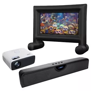 Laser Outdoor Cinema: Full HD Projector, 144" Screen & Soundbar. PJT-BYCBL-040 - Picture 1 of 8
