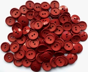 Buttons 16mm 26L Russet Red Orange Brown 2 Hole Craft Sewing Button (J28) - Picture 1 of 24