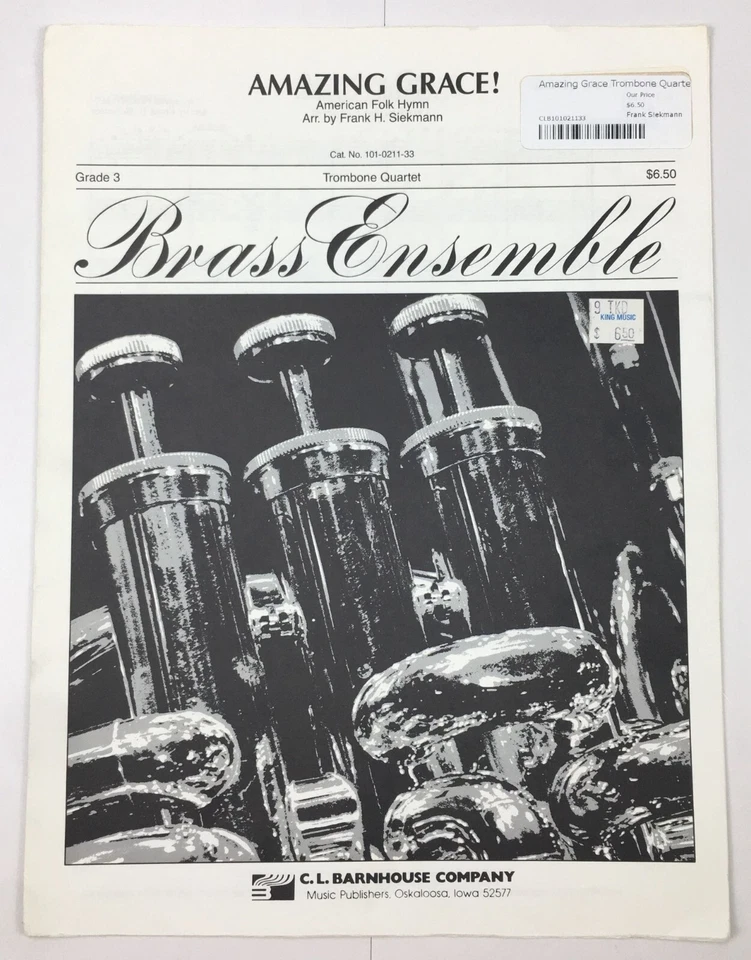 Amazing Grace Trombone Quartet Sheet Music Grade 3 Frank Siekmann CL Barnhouse - Image 1 of 4