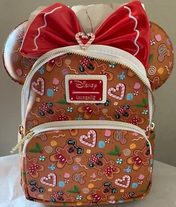 Loungefly Disney Lebkuchen Minnie & Mickey Mouse Rucksack MIT OHREN Set 2 - Bild 1 von 5