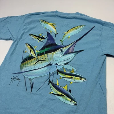 Camiseta gráfica Pelagic Guy Harvey Sailfish pesca algodón azul para hombre mediana Foto 1 de 4