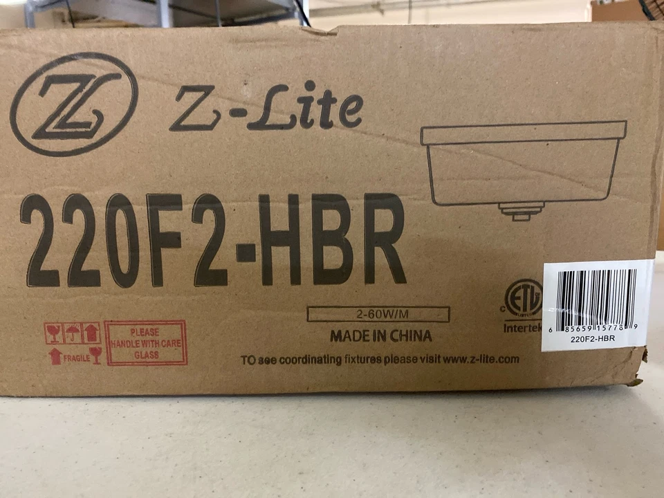 Z-Lite 220F2-HBR Arlington 12" 2 luces montaje empotrado accesorio de tambor - latón Heritage Foto 1 de 3