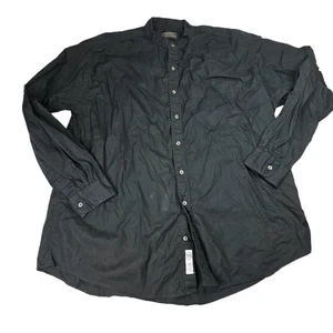Gitman Bros for Nordstrom Black Band Collar Long Sleeve Casual Shirt XL - Picture 1 of 8