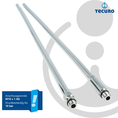 tecuro Sanitärarmaturen Anschlussrohr M10x1 - Ø 10 mm x 335/500 mm - verchromt - Bild 1 von 4