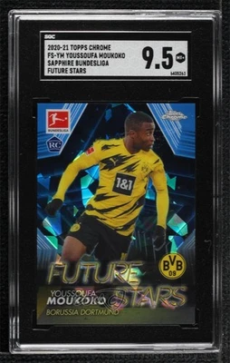 2020-21 Chrome Bundesliga Sapphire Edition Youssoufa Moukoko SGC 9.5 Rookie RC - Image 1 of 2