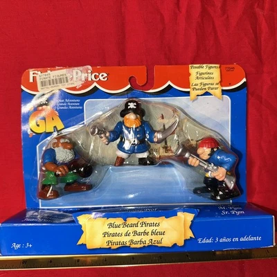 RARO ORIGINAL 1995 FISHER PRICE 3 PIRATAS BARBA AZUL, ARTILLERO JOHN, GORRA TEECH, PYM Foto 1 de 4