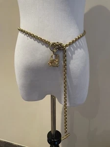 RARE! Kieselstein-Cord Mini Sterling Silver Alligator Gold Tone Chain Belt - Picture 1 of 5