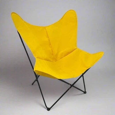 Silla Butterfly de CFR Designs - Mediados de siglo, marco de acero, tela para sombrilla Foto 1 de 4