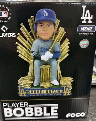 Shohei Ohtani Bobblehead Dodgers 50/50 Home Runs Stolen Bases Club Of One Throne - Image 1 of 2