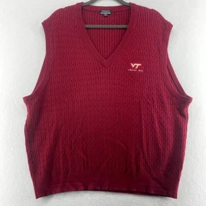 Monterey Club Virginia Tech bestickte Zopfmuster Weste rote Farbe Herren Größe XL - Bild 1 von 9