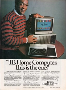 Litografía a color Texas Instruments anuncio impreso vintage computadora doméstica 1982 - Imagen 1 de 1