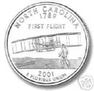 2001-P NORTH CAROLINA BRILLIANT UNC STATE QUARTER - Image 1 of 1