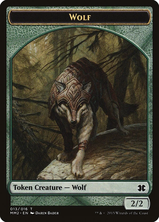 Wolf Token 10x - Green - Bader Art - MM2 Modern Masters 2015 - MTG Magic NM - Image 1 of 1