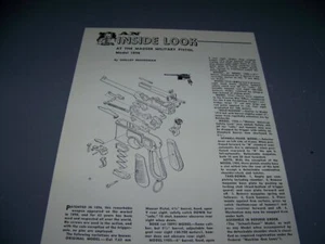 HISTORY: MAUSER MODEL 1896 MILITARY PISTOL..DETAILS/EXPLODED VIEW (812W) - Picture 1 of 2
