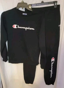 Champion Sweat Suit Youth XL Black Sports Athletic Warm Cold Weather Gym - Picture 1 of 3