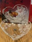 MIKASA Crystal Poinsettia Red Heart Serving Plate Dish Glass 10 3/4” Germany