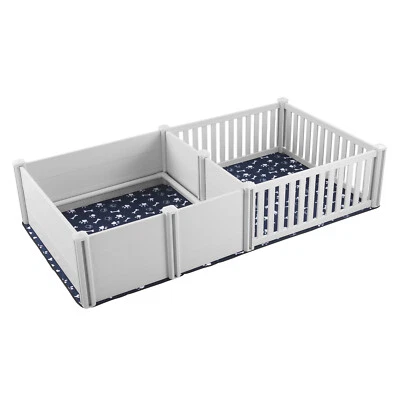 Dog Whelping Box 93.3 x 48.4 x 18.1in Dual Zone PVC with Rails Pee Pad - Image 1 of 4