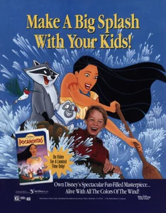1995 Walt Disney Home Video: Pocahontas Promo Vintage Print Ad - Picture 1 of 1