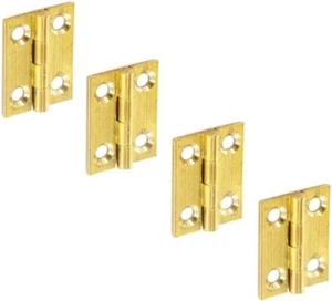 2 Pairs of 25mm Solid Brass Butt Hinges For ModelMaking or Cabinet + Screws - Picture 1 of 1