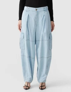 New Bassike Denim Utility Cargo Pant - Size 2 / Medium - Picture 1 of 9