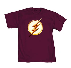 DC Comics Flash TV Season 2 Lightning Bolt Logo Mens Red T-Shirt - Picture 1 of 1