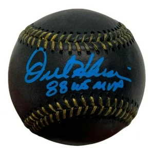 Orel Hershiser Signed Black Major League Baseball BMLB w/ "88 WS MVP" BAS - Picture 1 of 4