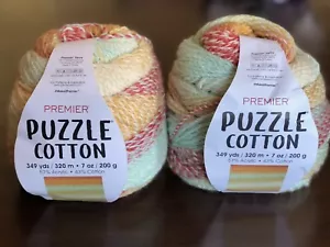 Premier Puzzle Cotton Yarn "Carnival" Lot of 2 - Picture 1 of 7