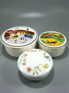Set of 3 Vintage Villeroy & Boch Porcelain Assorted Collectible Trinket Boxes - Picture 1 of 9