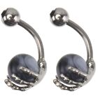  2 Pc Navel Rings for Women Industrial Bar Nails Stainless Steel