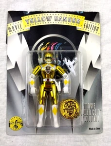 1995 YELLOW POWER RANGERS MOVIE EDITION FIGURE Bandai vtg Mighty Morphin MMPR - Picture 1 of 3
