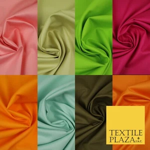 PREMIUM POPLIN 100% PURE COTTON SOLID PLAIN DYED FABRIC DRESS CRAFT MATERIAL 44" - Picture 1 of 9