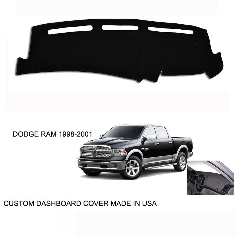 New Dodge Ram 1500 2500 Truck Custom Black Dashboard Dash Cover 1998-2001 Foto 1 de 1