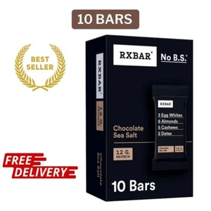 RXBAR Chocolate Sea Salt Chewy Protein Bars Gluten-Free Ready-to-Eat 10 Count - Picture 1 of 1