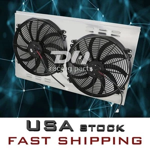 Aluminum Shroud& Fans For 1988-2000 Chevy GMC C1500 2500 3500 Truck Pickup 19''H - Foto 1 di 7