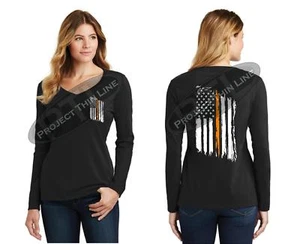 Camisa delgada para mujer línea naranja bandera americana búsqueda rescate SAR USCG manga larga - Imagen 1 de 2